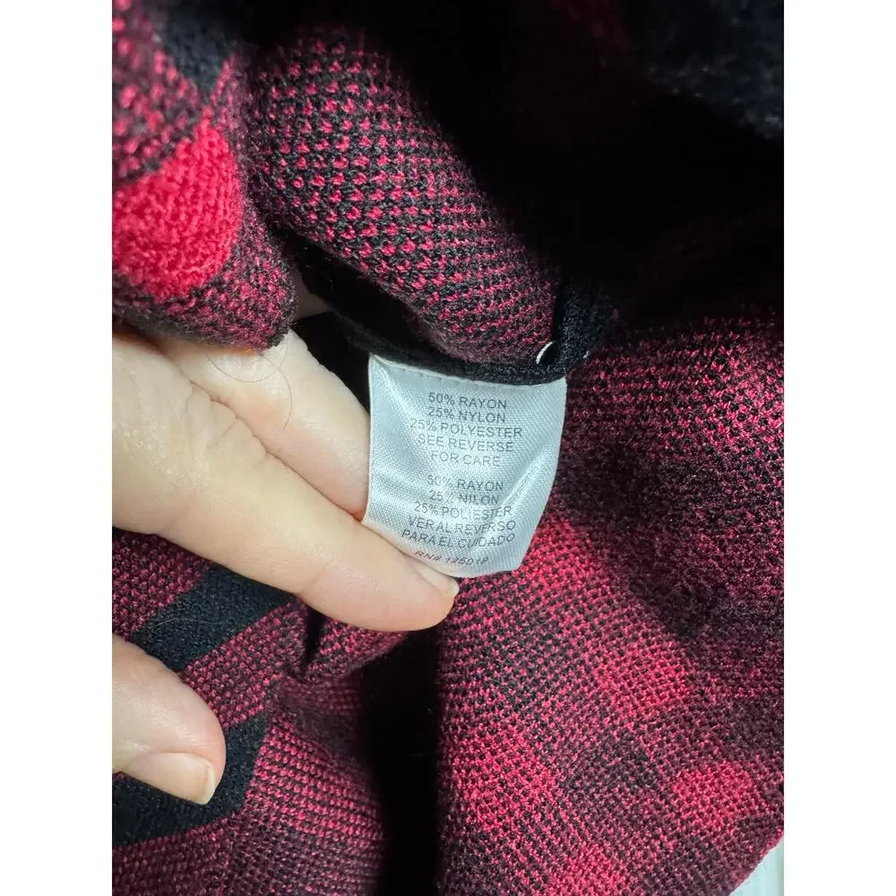 JOSEPH A. Red Plaid Sweater NEW Boxy Rayon Blend Size 2X